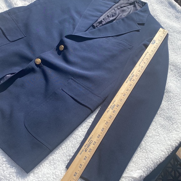 Navy Blazer antique designer Gold Buttons sport Coat 42 R - Picture 10 of 16